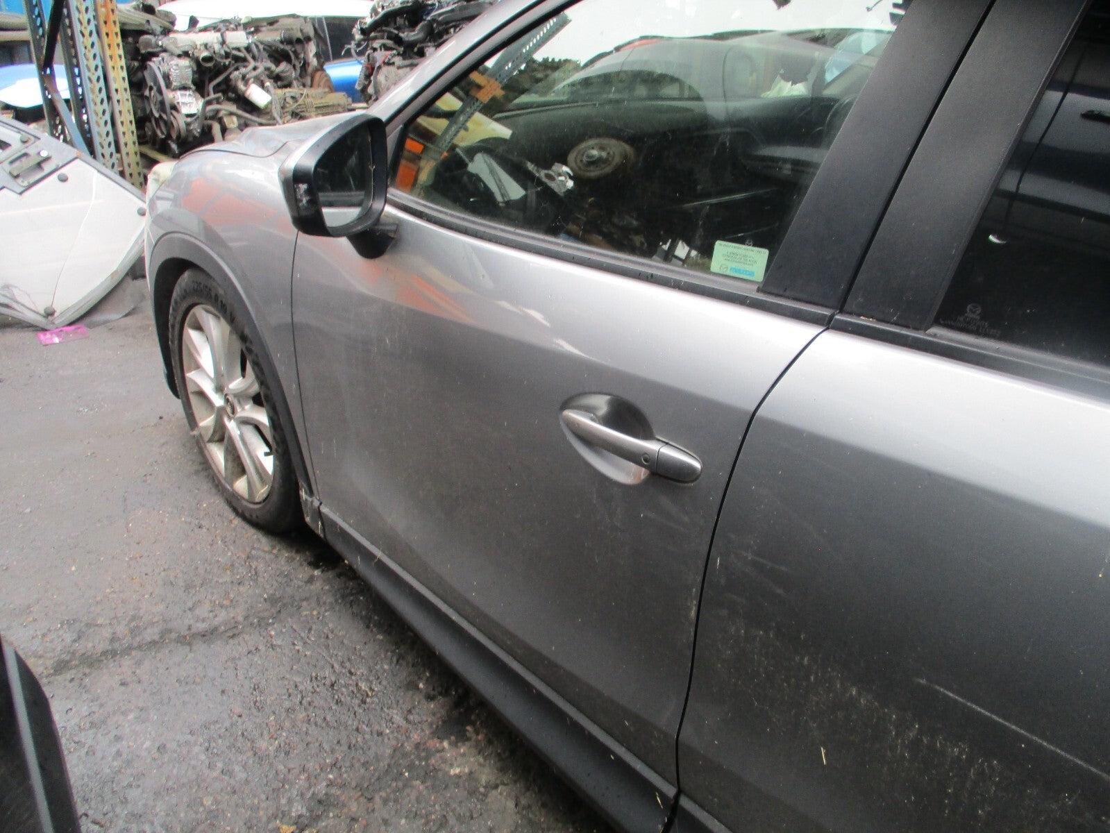 2013 MAZDA CX 5 MK1 NSF PASSENGER SIDE FRONT BARE DOOR LIQUID SILVER P38