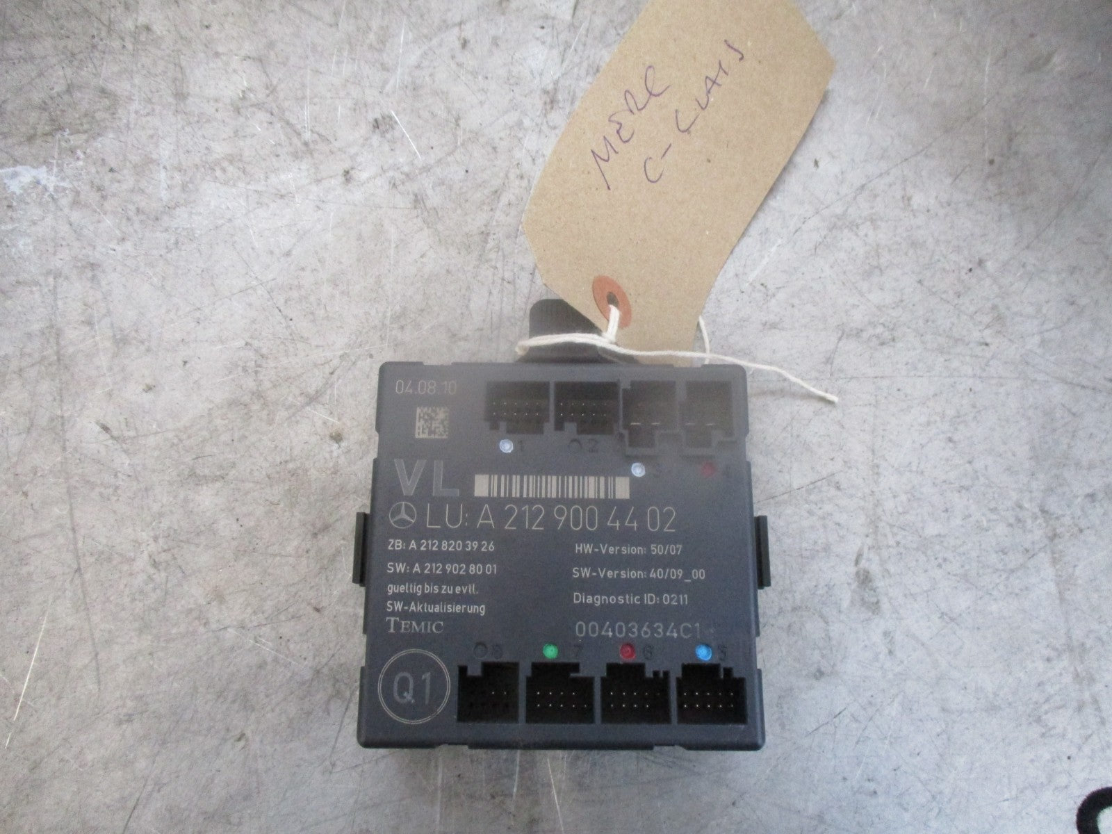 MERCEDES E CLASS W212 NSF PASSENGER FRONT DOOR MODULE A2129004402