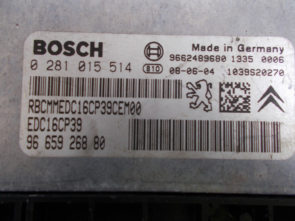 2010 CITROEN C6 2.2 HDI 16V DIESEL ENGINE CONTROL UNIT ECU 0281015514 9665926880