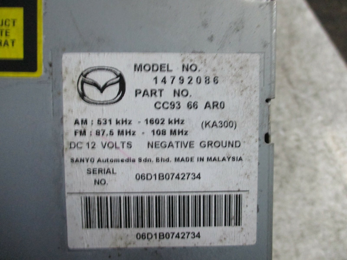 MAZDA 5 2006 MK1 RADIO STEREO CD PLAYER HEADER UNIT 14792086