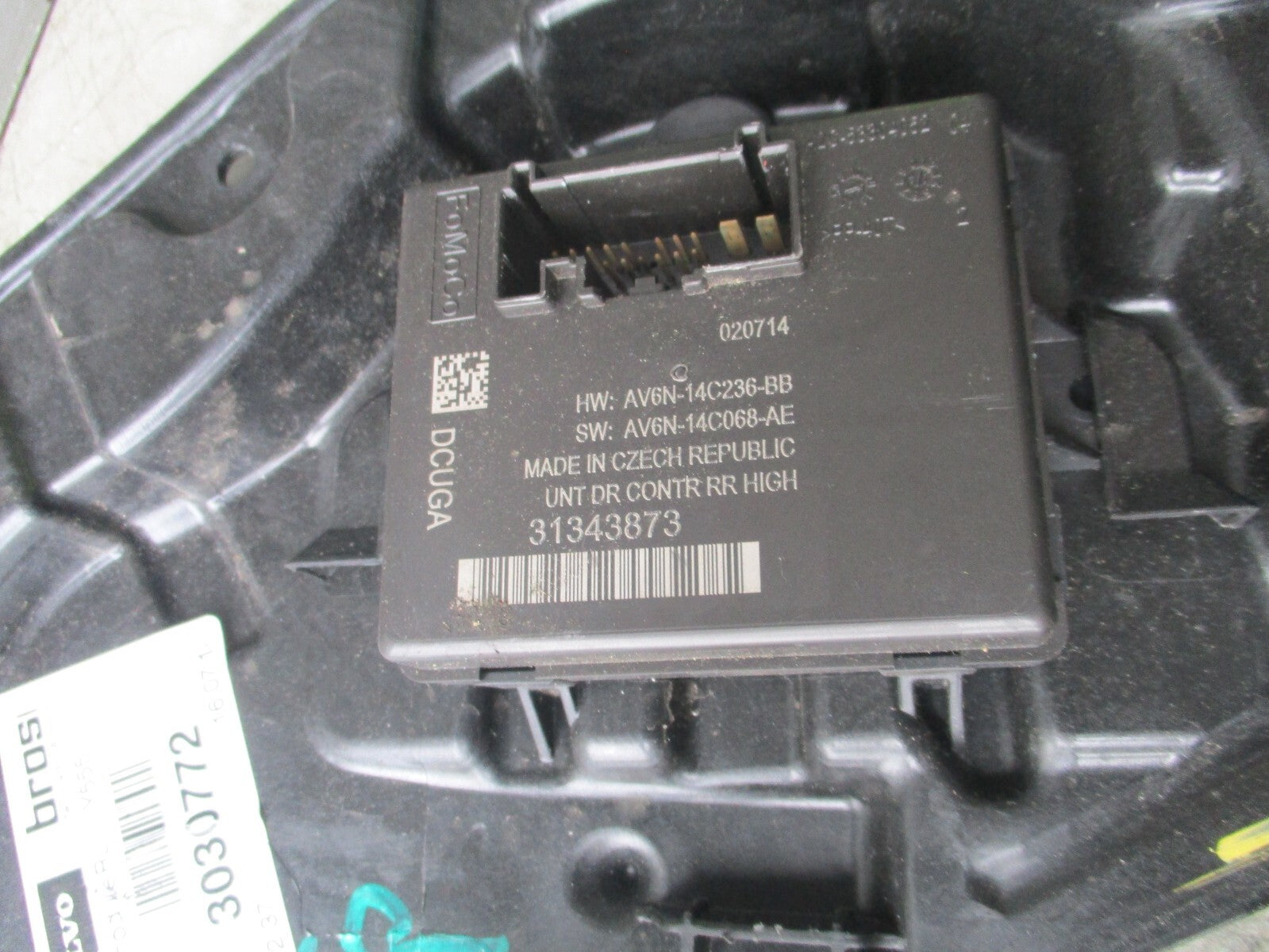 2015 VOLVO NSR PASSENGER SIDE REAR WINDOW MOTOR REGULATOR 31276217