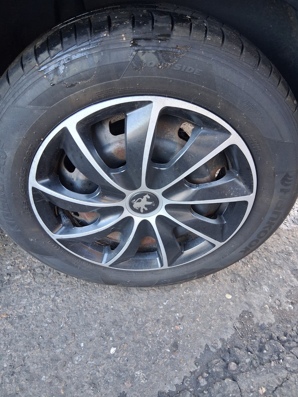 2014 PEUGEOT 208 15 INCH STEEL WHEEL WITH TYRE 185/65R15