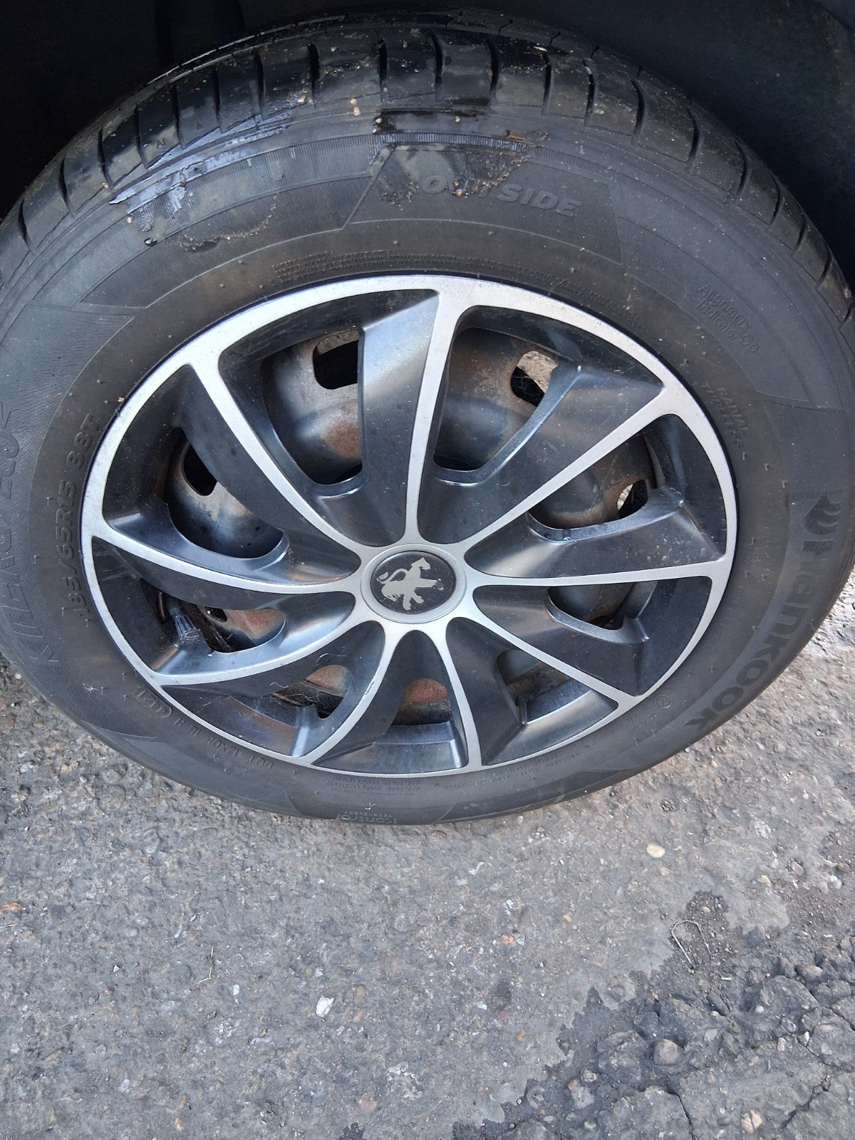 2014 PEUGEOT 208 15 INCH STEEL WHEEL WITH TYRE 185/65R15