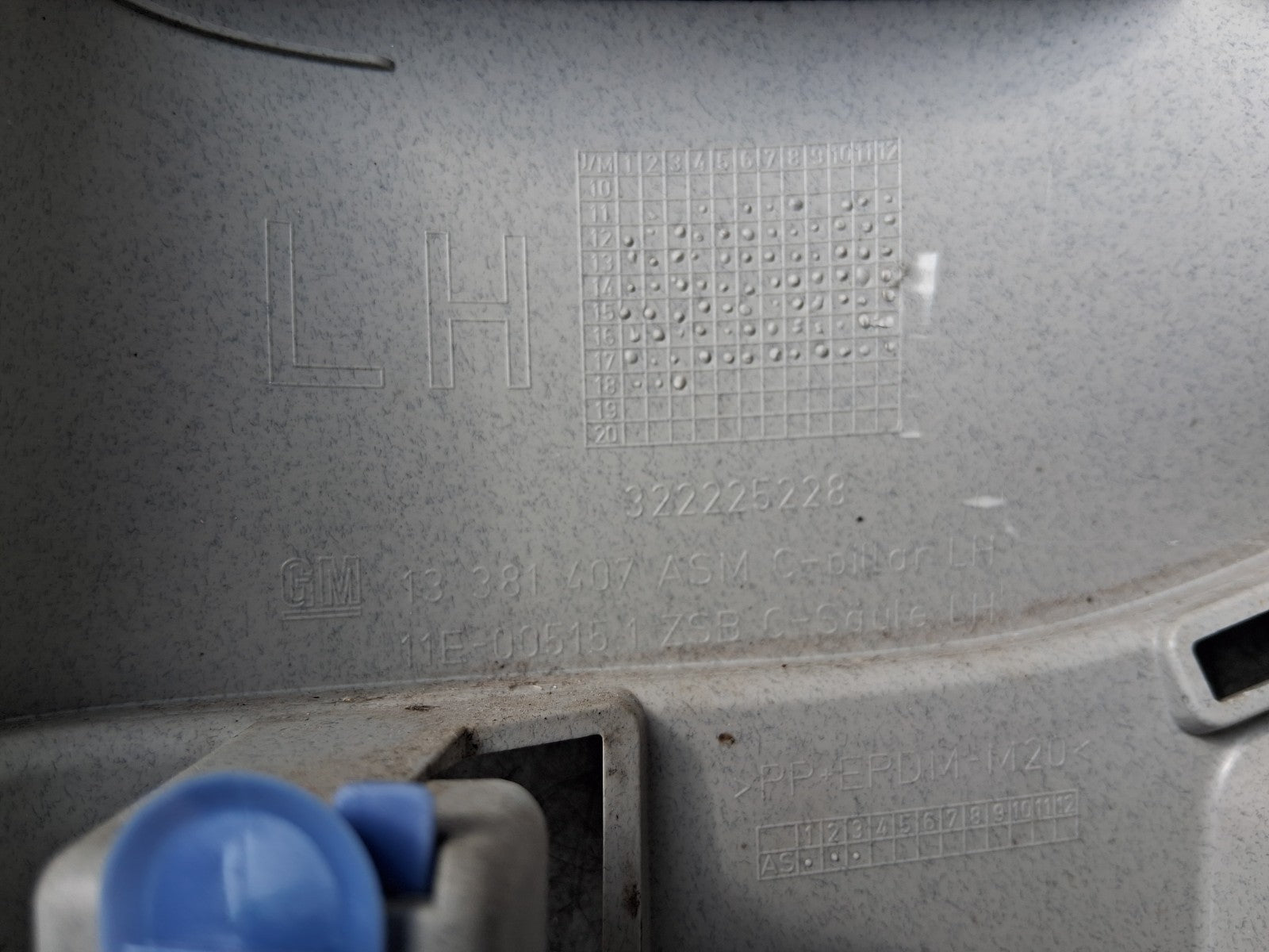 VAUXHALL ZAFIRA C 2018 INTERIOR REAR TRIM 322225228