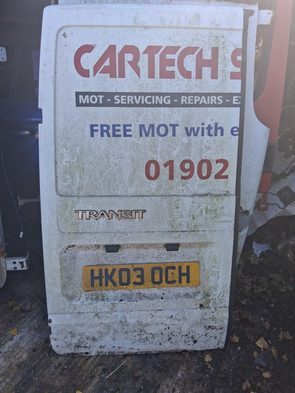 FORD TRANSIT MK6 2003 NSR PASSENGER SIDE REAR DOOR WHITE
