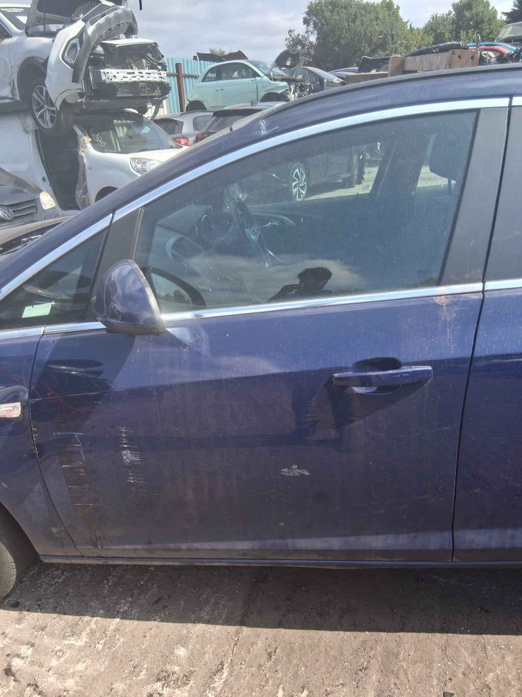 2013 VAUXHALL ASTRA J ESTATE NSF PASSENGER SIDE FRONT LEFT BARE DOOR BLUE