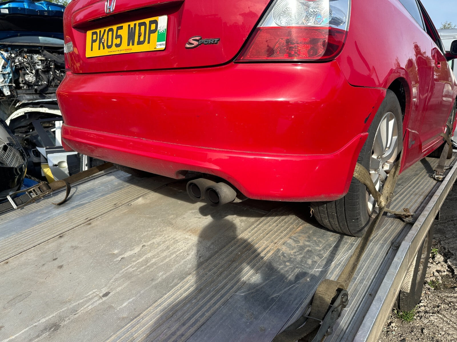 2005 HONDA CIVIC MK7 FACELIFT TYPE S 3 DOOR REAR BUMPER RED R81