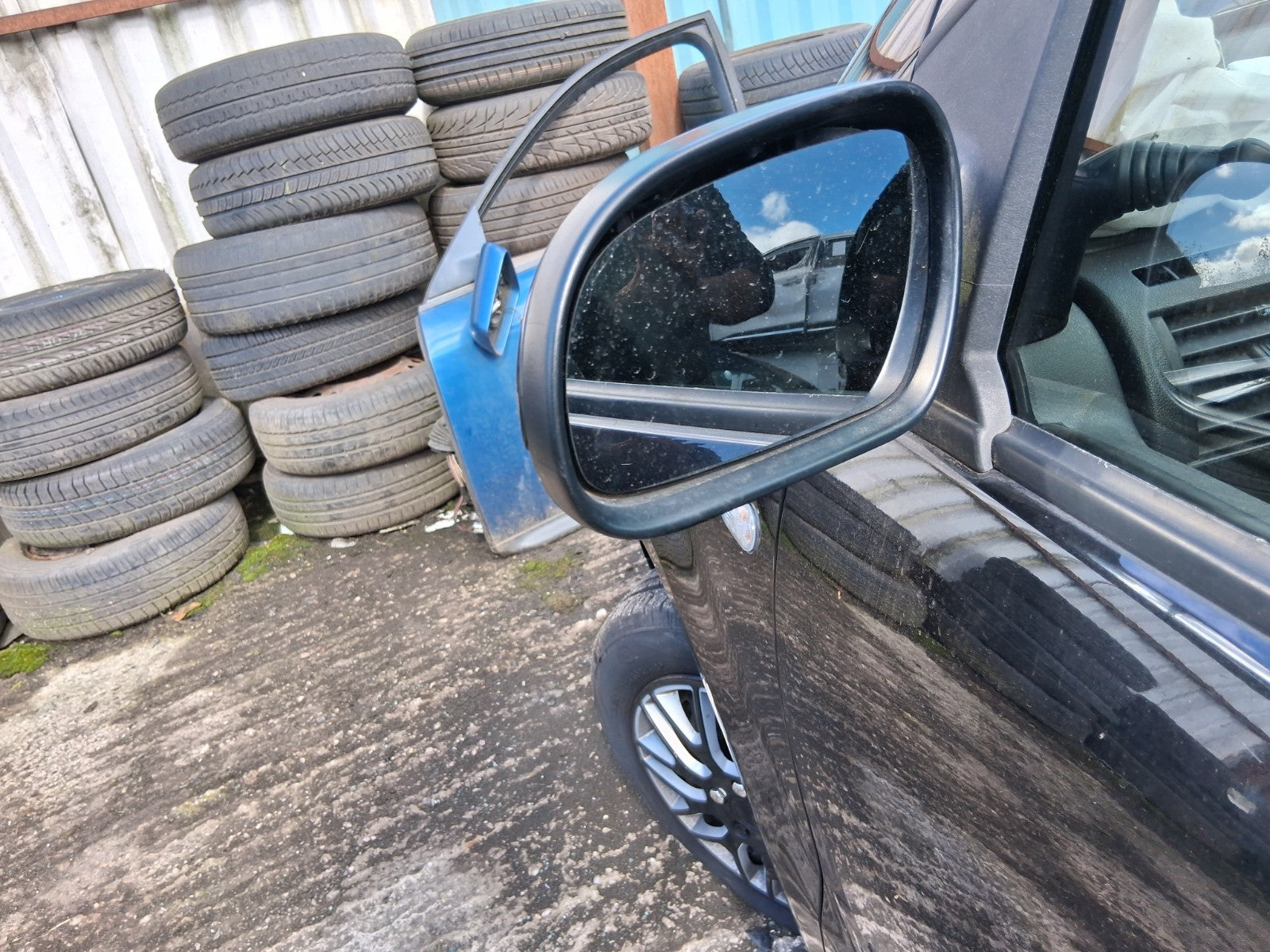 2011 VW VOLKSWAGEN FOX 3 DOOR NS PASSENGER SIDE FRONT LEFT WING MIRROR BLACK