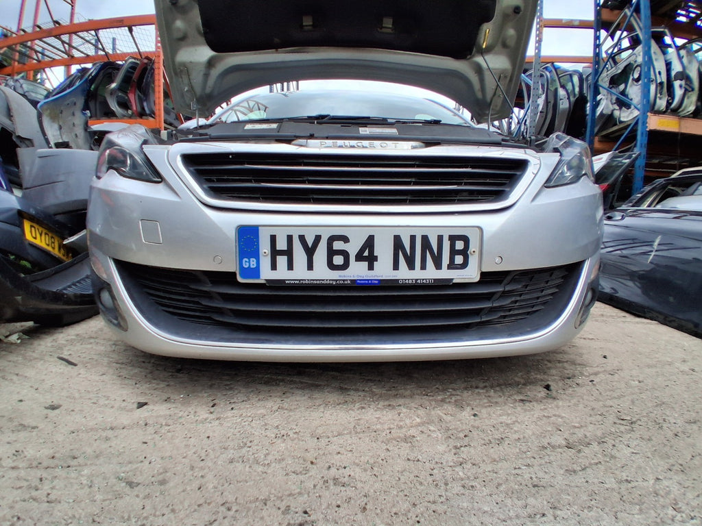 2014 PEUGEOT 308 MK2 FRONT COMPLETE BUMPER PDC SENSOR GRILL GRIS ALUMINIUM EZR