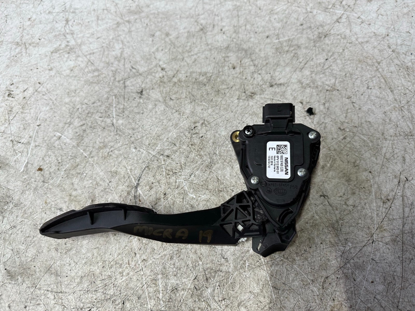 2019 NISSAN MICRA K14 THROTTLE ACCELERATOR PEDAL 18002 5FA0B