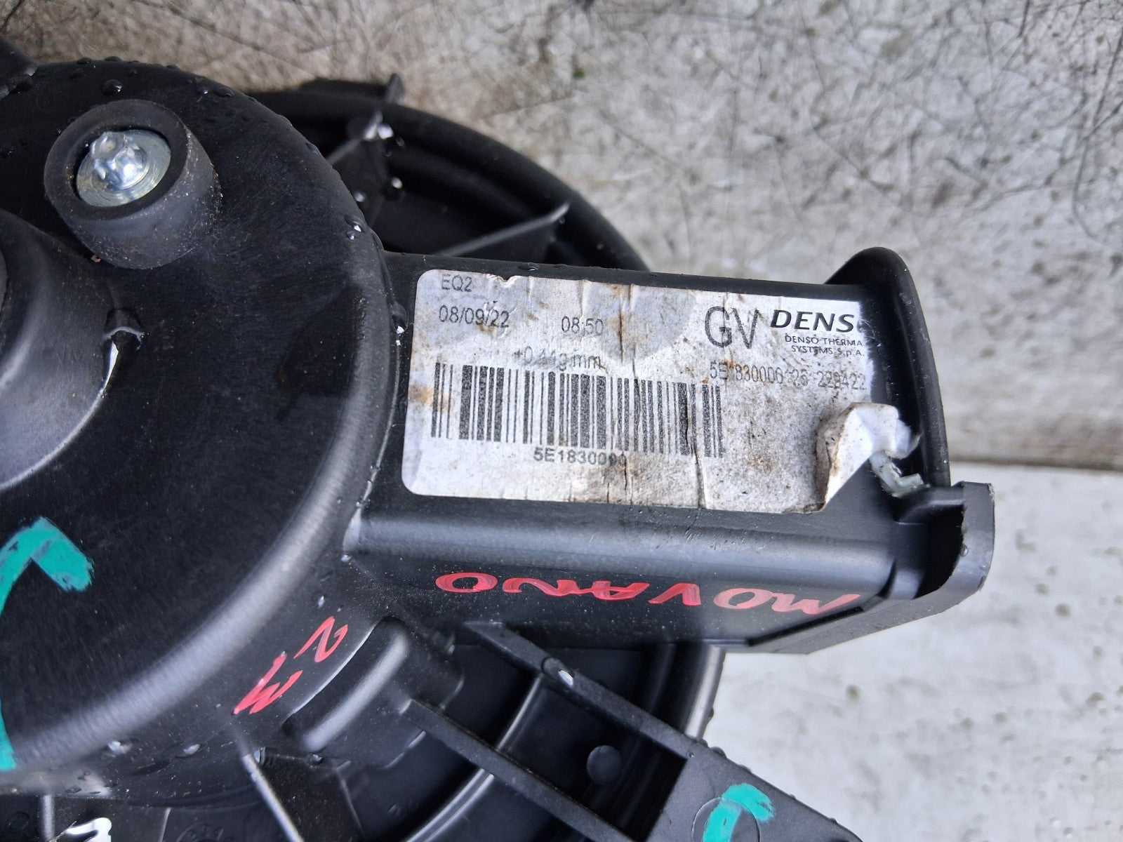 2023 VAUXHALL MOVANO C MK3 HEATER BLOWER MOTOR FAN 5E1630100