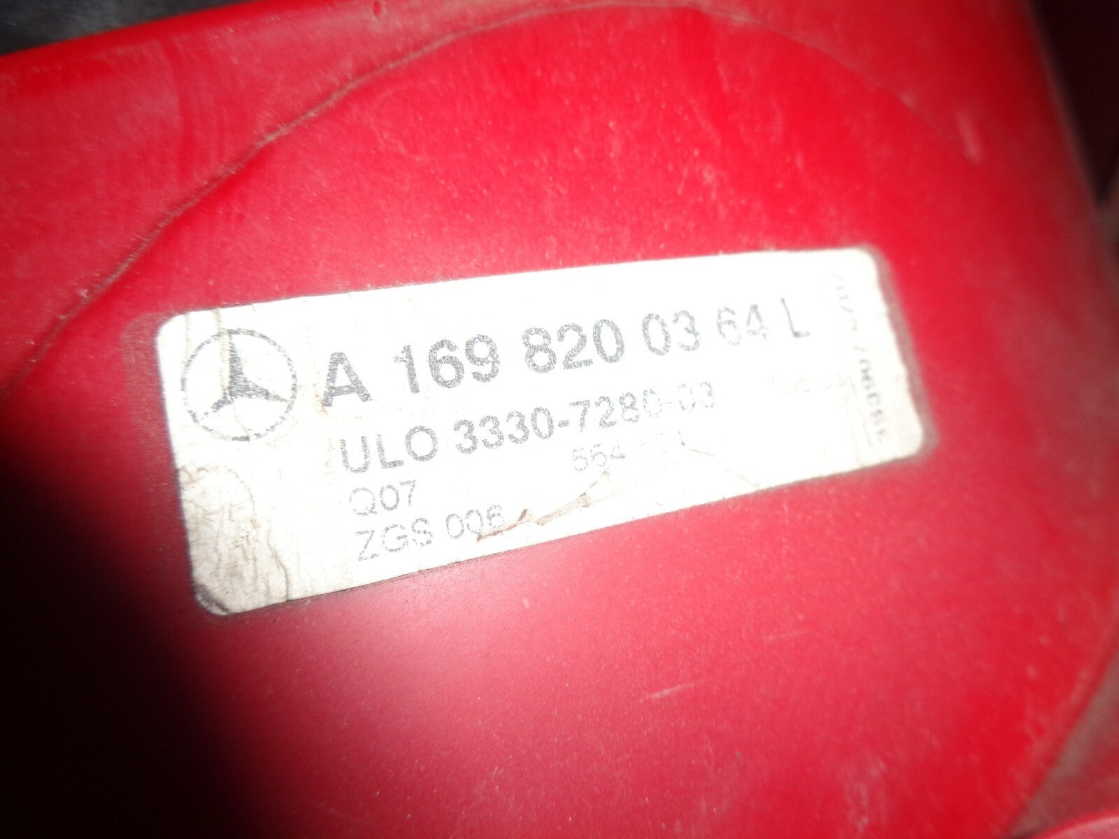 MERCEDES BENZ A-CLASS W169 NSR PASSENGER SIDE REAR TAIL LIGHT A1698200364