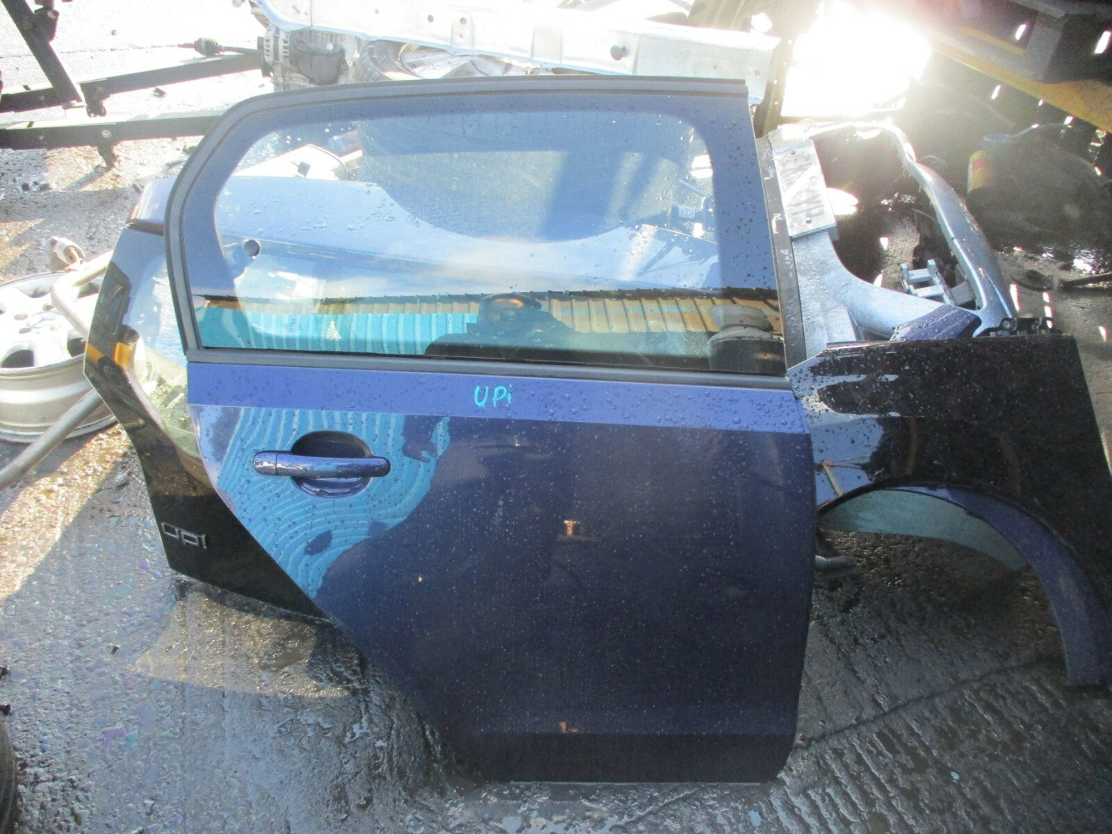 VW VOLKSWAGEN UP OSR DRIVER SIDE REAR DOOR COMPLETE LR5R BLUE PURPLE
