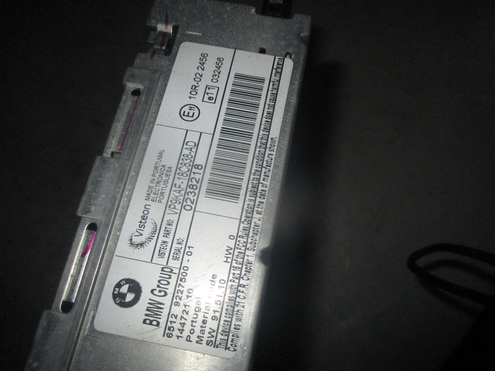 BMW 1 SERIES 2010 E87 STEREO SYSTEM 922750001