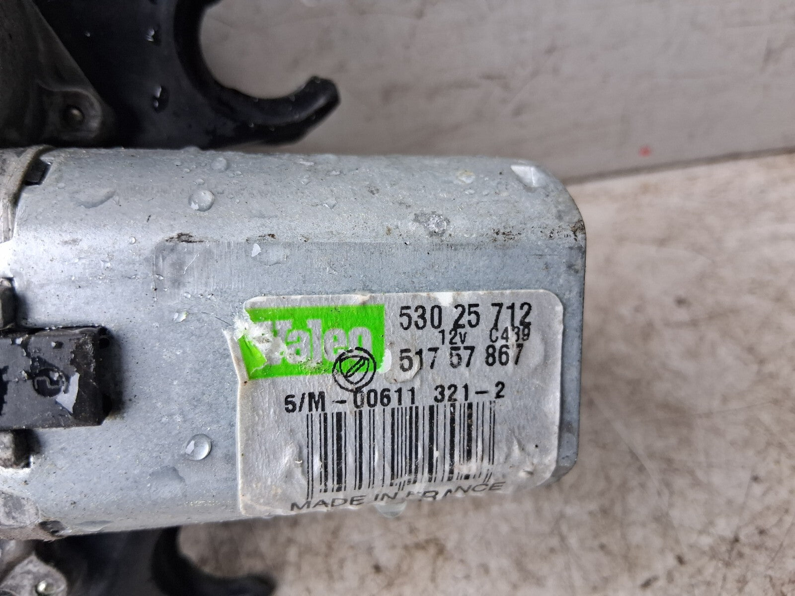 FIAT PUNTO 2008 3 DOOR REAR WINDSCREEN WIPER MOTOR 53025712