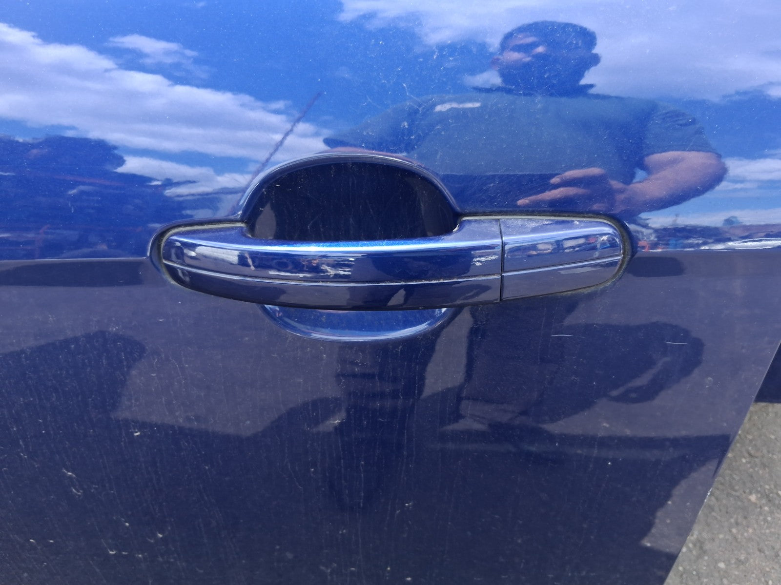 2015 FORD FOCUS MK3 HATCH NSF PASSENGER SIDE FRONT DOOR HANDLE DEEP BLUE MET HF