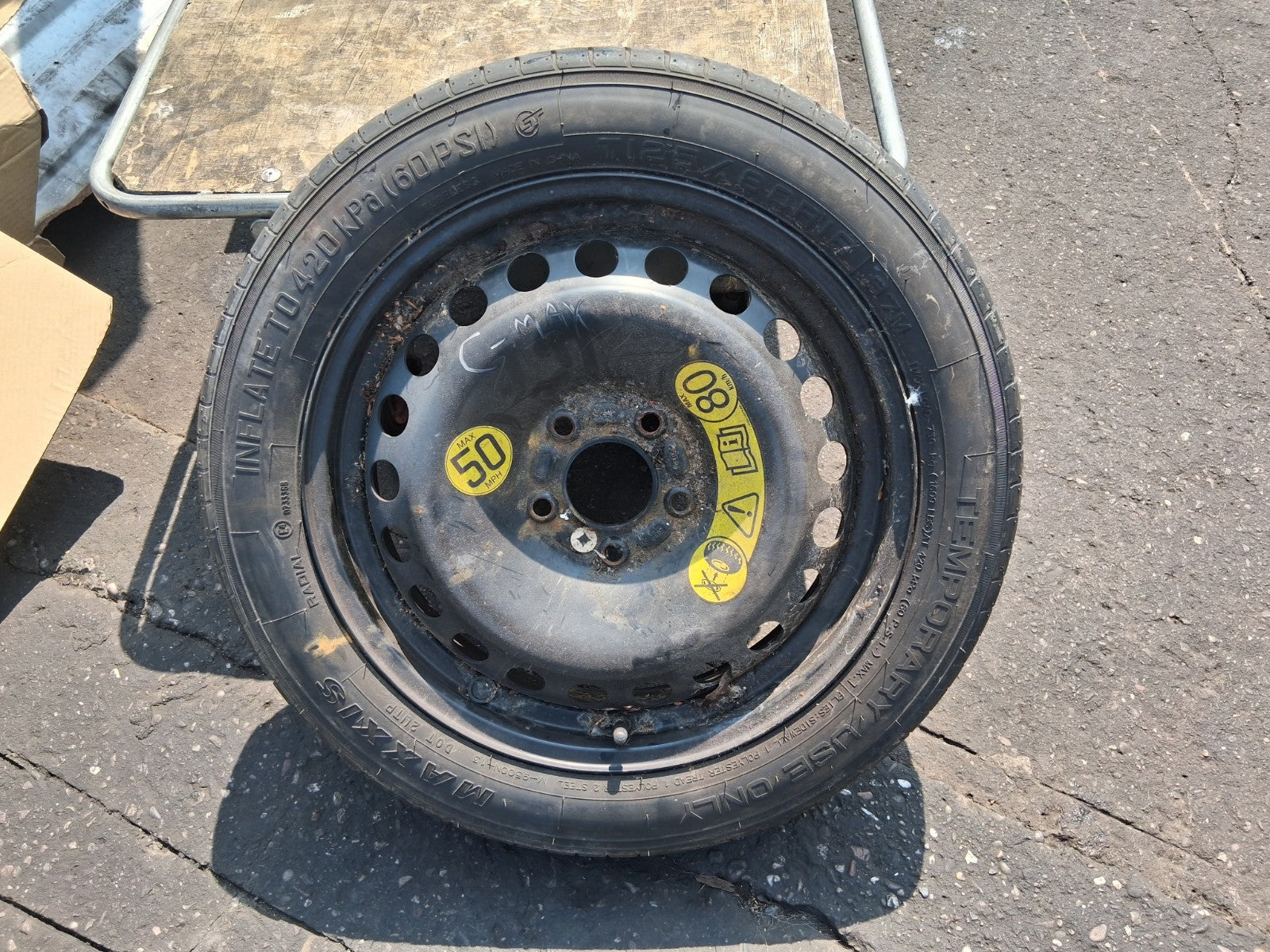 2016 FORD C MAX MK2 16 INCH SPACE SAVER SPARE WHEEL WITH TYRE 125/80R16