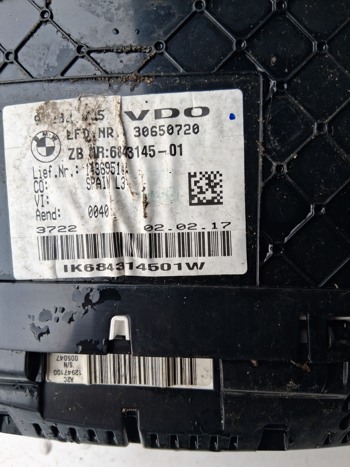 2017 BMW 3 SERIES F30 SPEEDOMETER INSTRUMENT CLUSTER SPEEDO UNIT 6843145