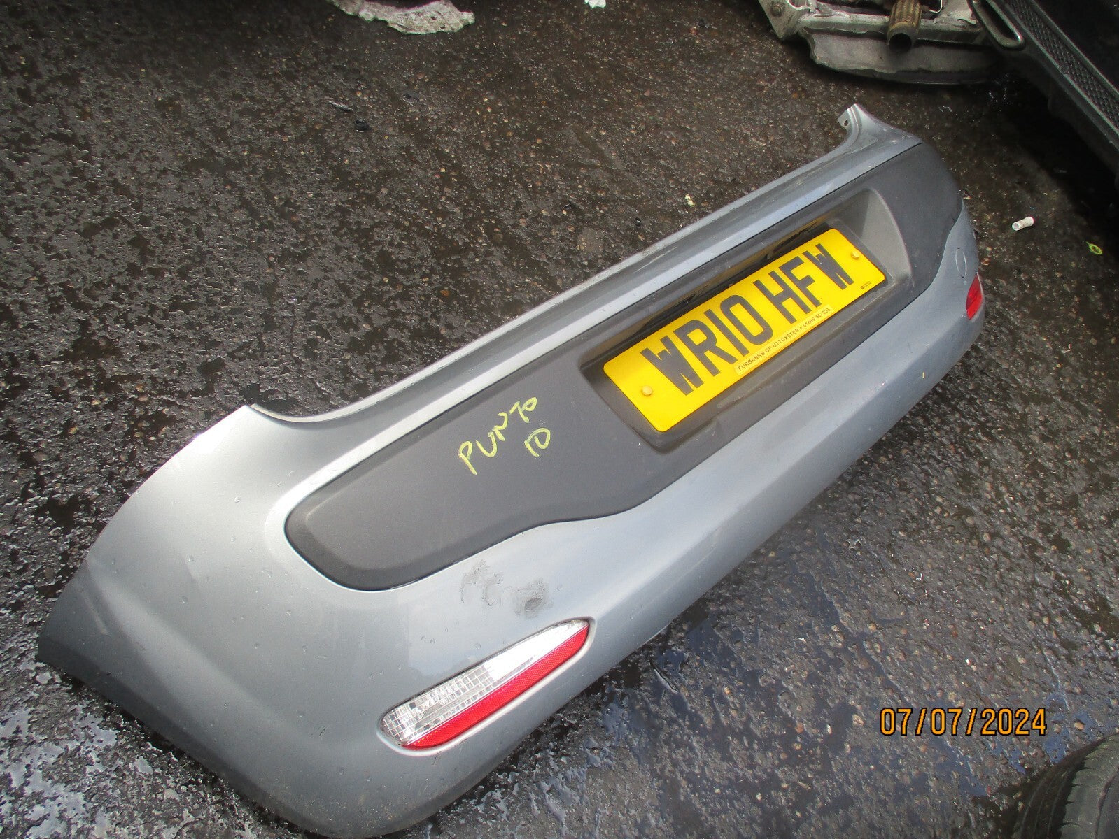 2010 FIAT GRANDE PUNTO EVO 5 DOOR HATCHBACK COMPLETE REAR BUMPER GREY 595