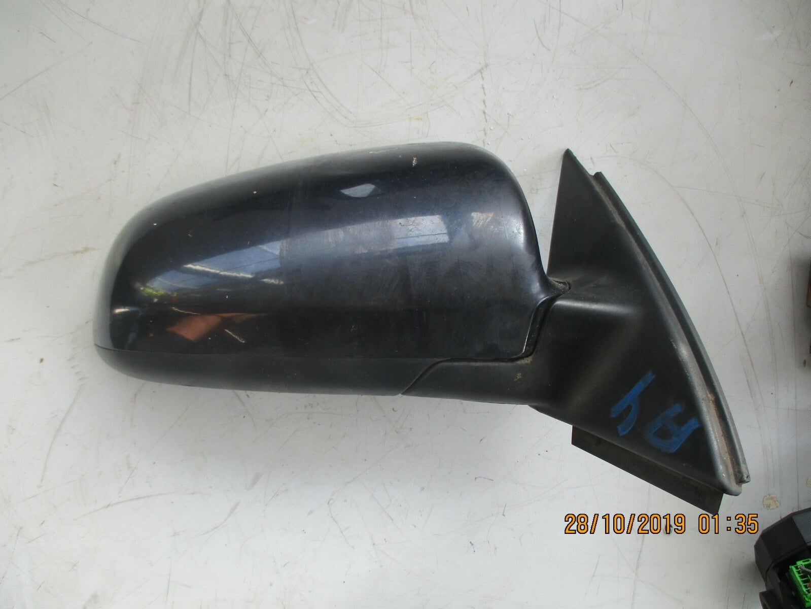 AUDI A4 8E B6 OS DRIVER SIDE ELECTRIC DOOR WING MIRROR DARK BLUE