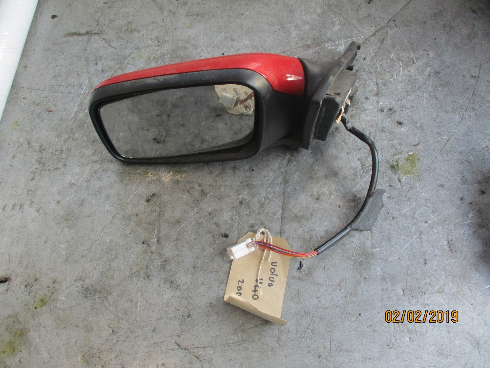 VOLVO V40 2005 NS PASSENGER SIDE ELECTRIC WING MIRROR RED