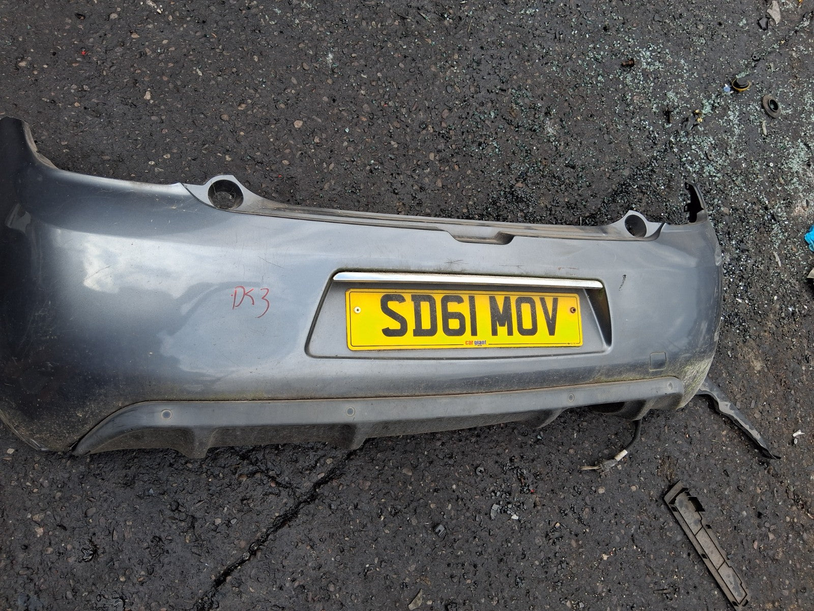 2011 CITROEN DS3 REAR COMPLETE BUMPER THORIUM GREY KTH