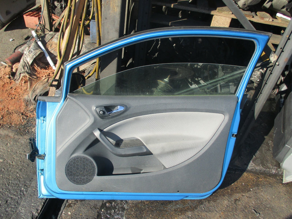 SEAT IBIZA 6J 3 DOOR OSF DRIVER SIDE FRONT COMPLETE DOOR LW5N BLUE