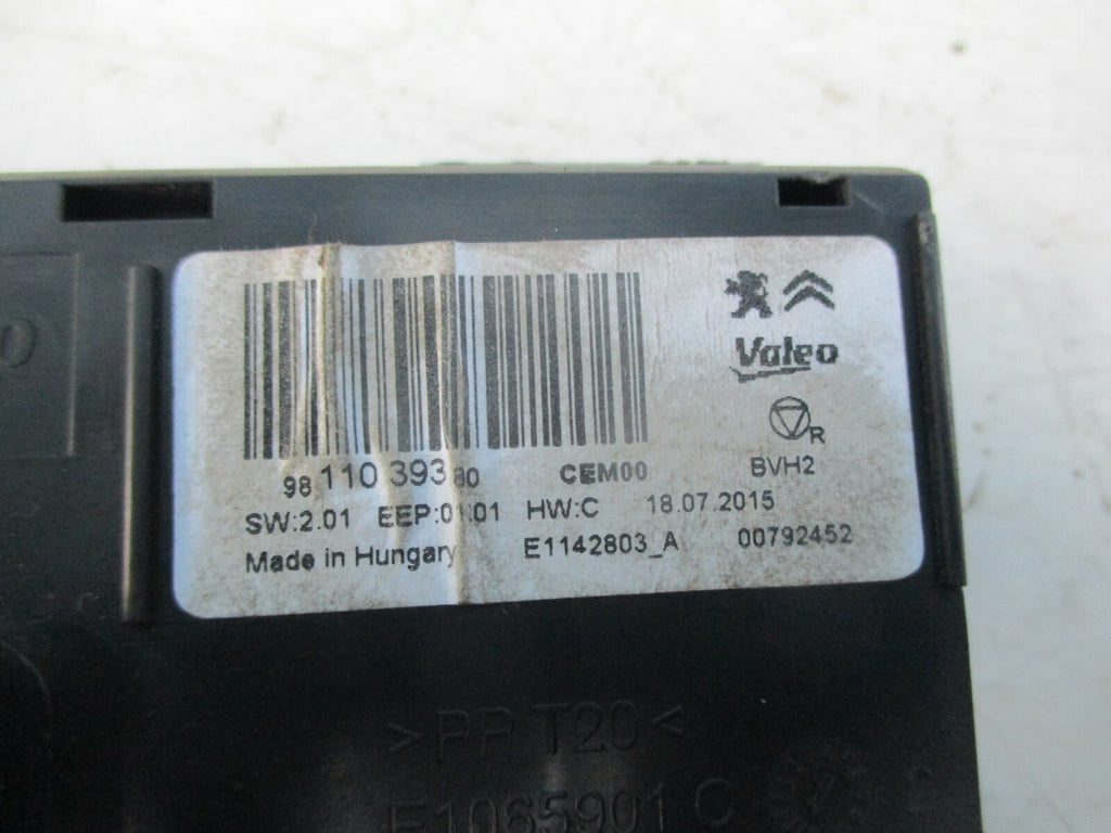 CITROEN C4 CACTUS 2015 SWITCHBOARD CLIMATE CONTROL ECU MODULE UNIT 9811039380