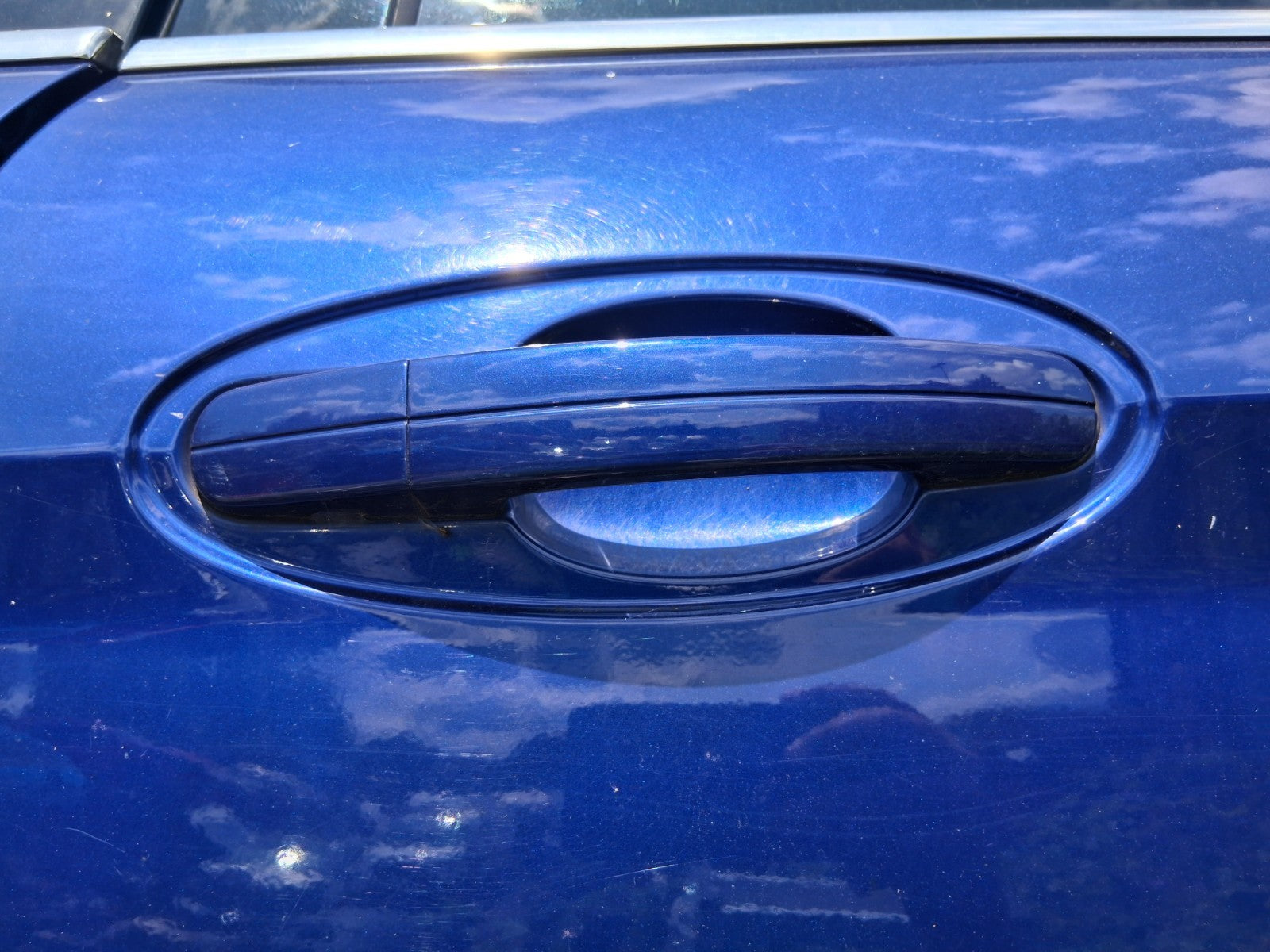 2015 FORD GRAND C MAX MK2 NSR PASSENGER SIDE REAR EXTERIOR DOOR HANDLE  BLUE