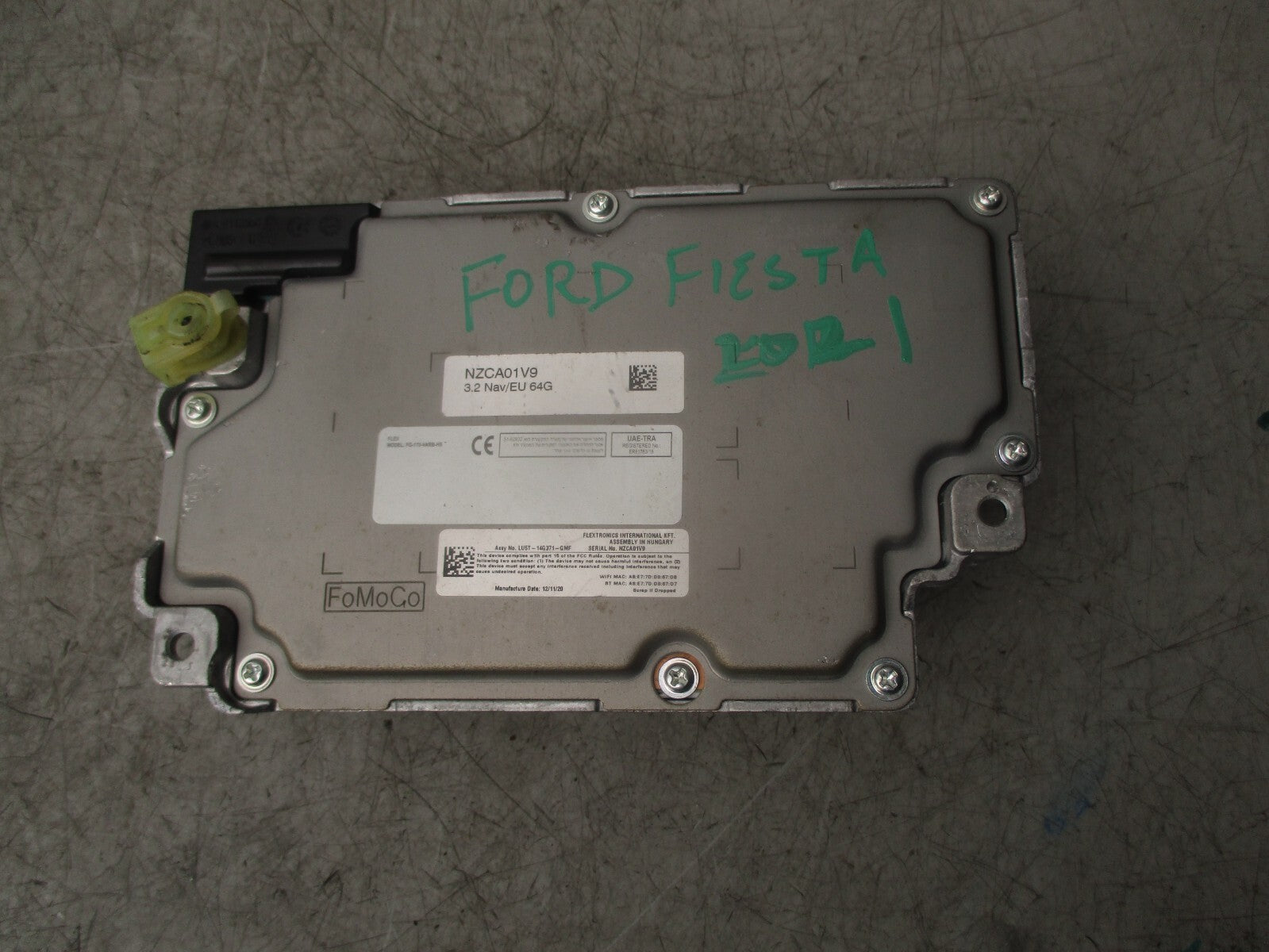 2021 FORD FIESTA MK8 SAT NAV CONTROL MODULE LU5T14G371