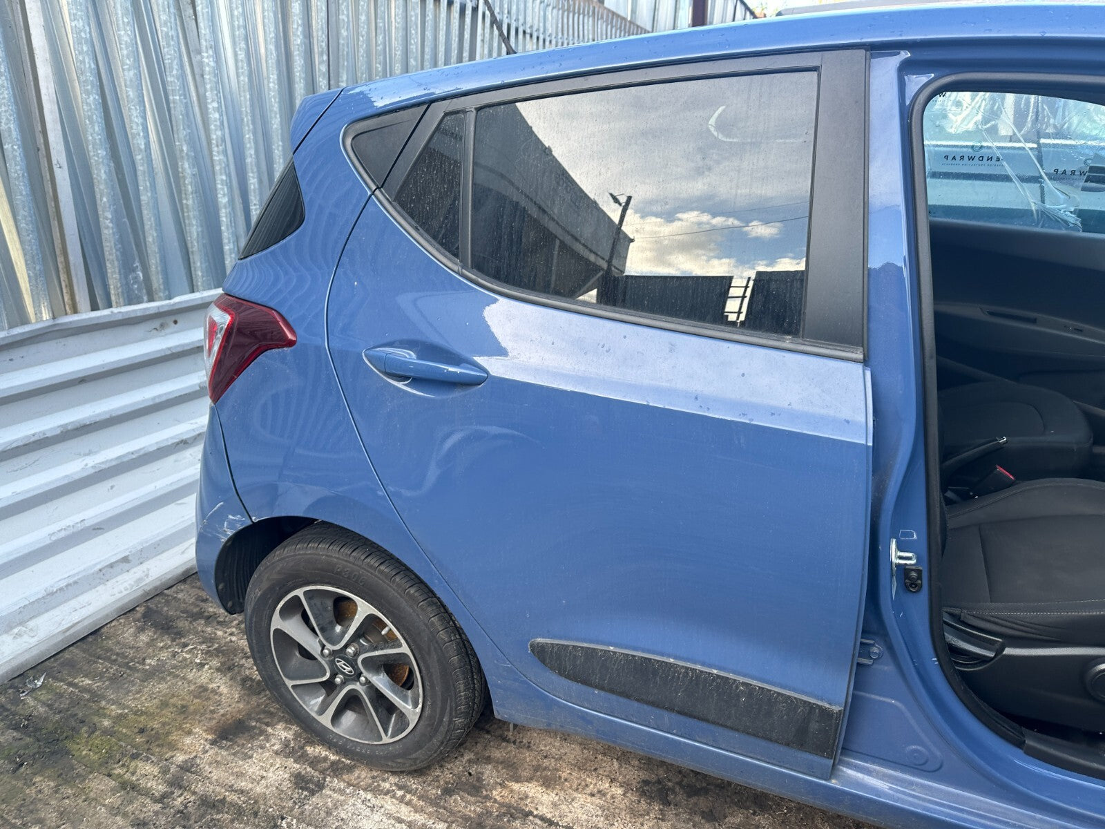 2017 HYUNDAI i10 MK2 OSR DRIVER SIDE REAR DOOR COMPLETE BLUE X3U