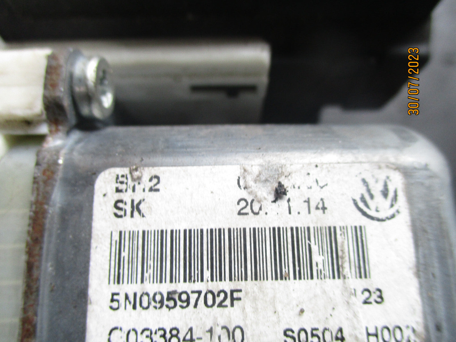 VW TIGUAN 2014 NSF PASSENGER SIDE FRONT WINDOW MOTOR 5N0959702F