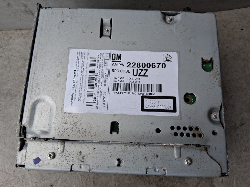 2012 VAUXHALL ASTRA J RADIO CD PLAYER HEAD UNIT 22800670