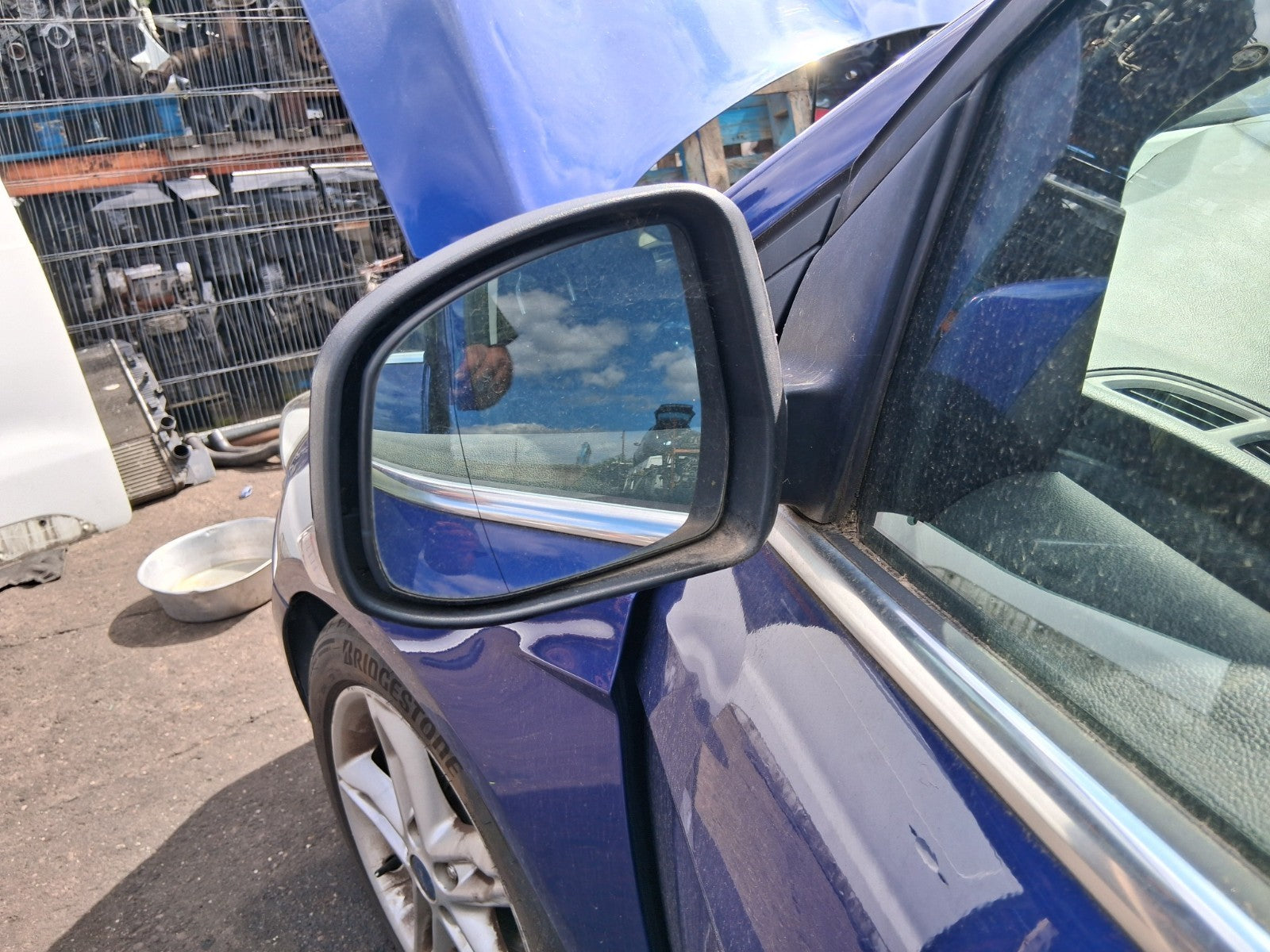 2015 FORD FOCUS MK3 HATCH NS PASSENGER SIDE WING MIRROR DEEP IMPACT BLUE MET HF