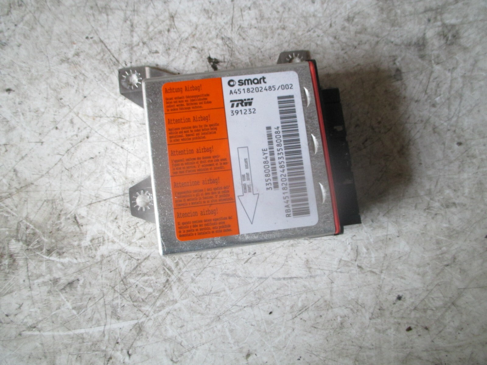 SMART FORTWO 2008 MK2 AIR SAFETY BAG MODULE UNIT A4518202485