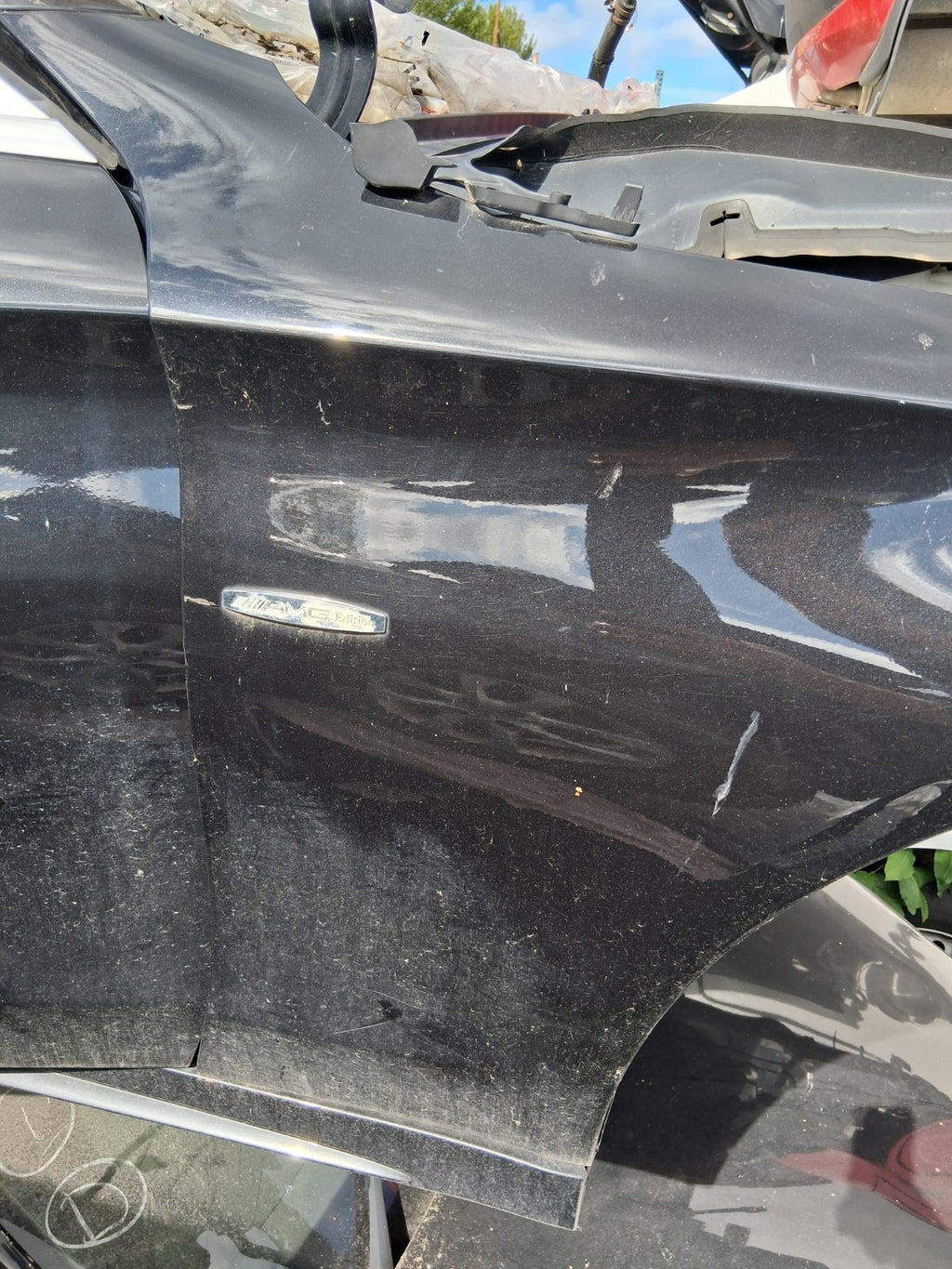 2016 MERCEDES C CLASS W205 OSF DRIVER SIDE FRONT RIGHT WING PANEL BLACK 197