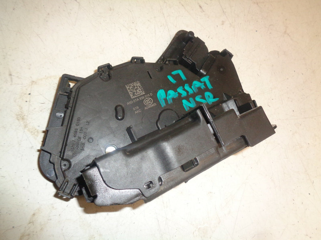 VW VOLKSWAGEN PASSAT B8 2017 PASSENGER SIDE REAR DOOR LOCK MECHANISM 5TA839015D