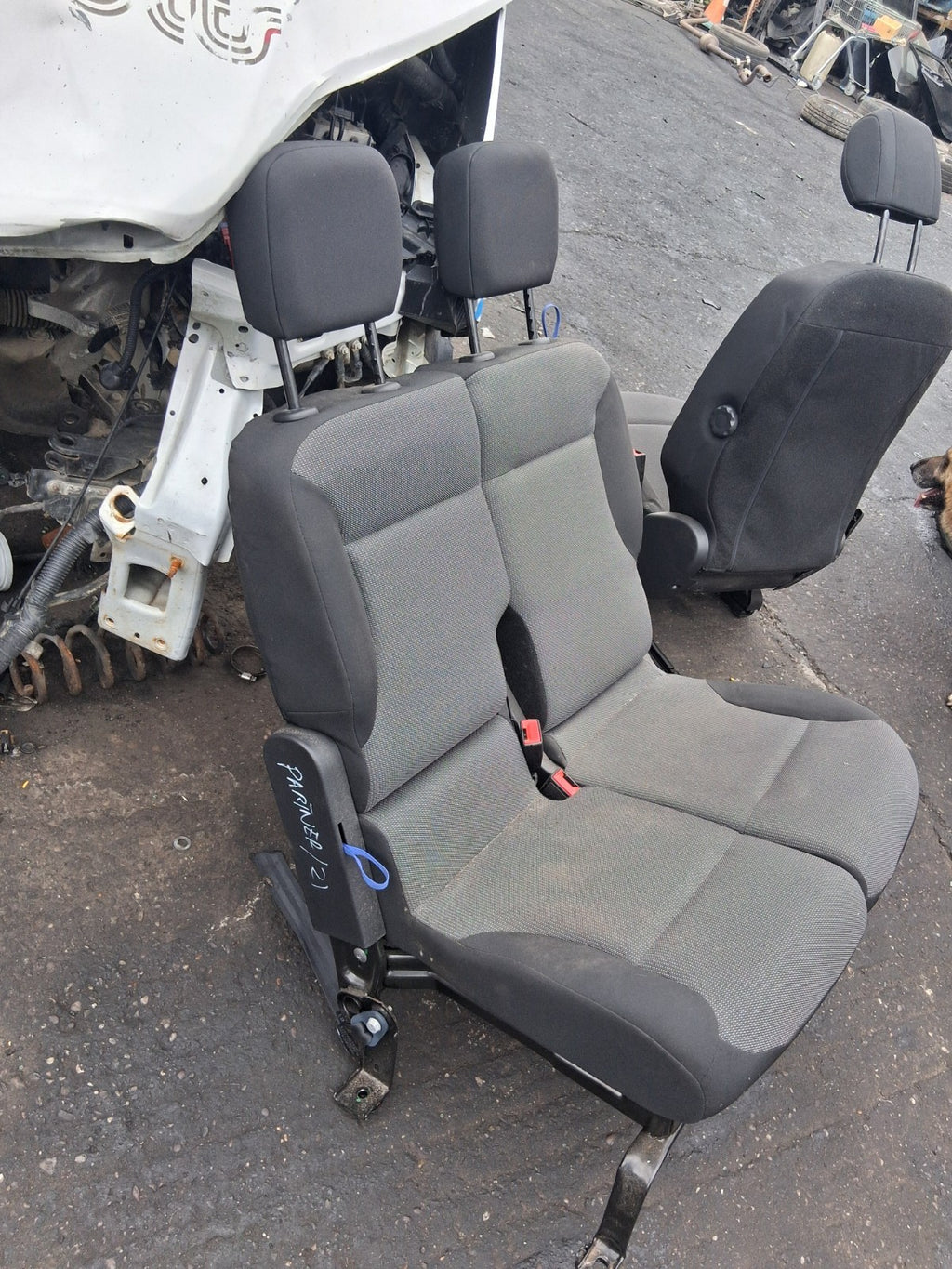 2021 PEUGEOT PARTNER MK3 K9 NS PASSENGER SIDE COMPLETE TWIN SEAT FABRIC