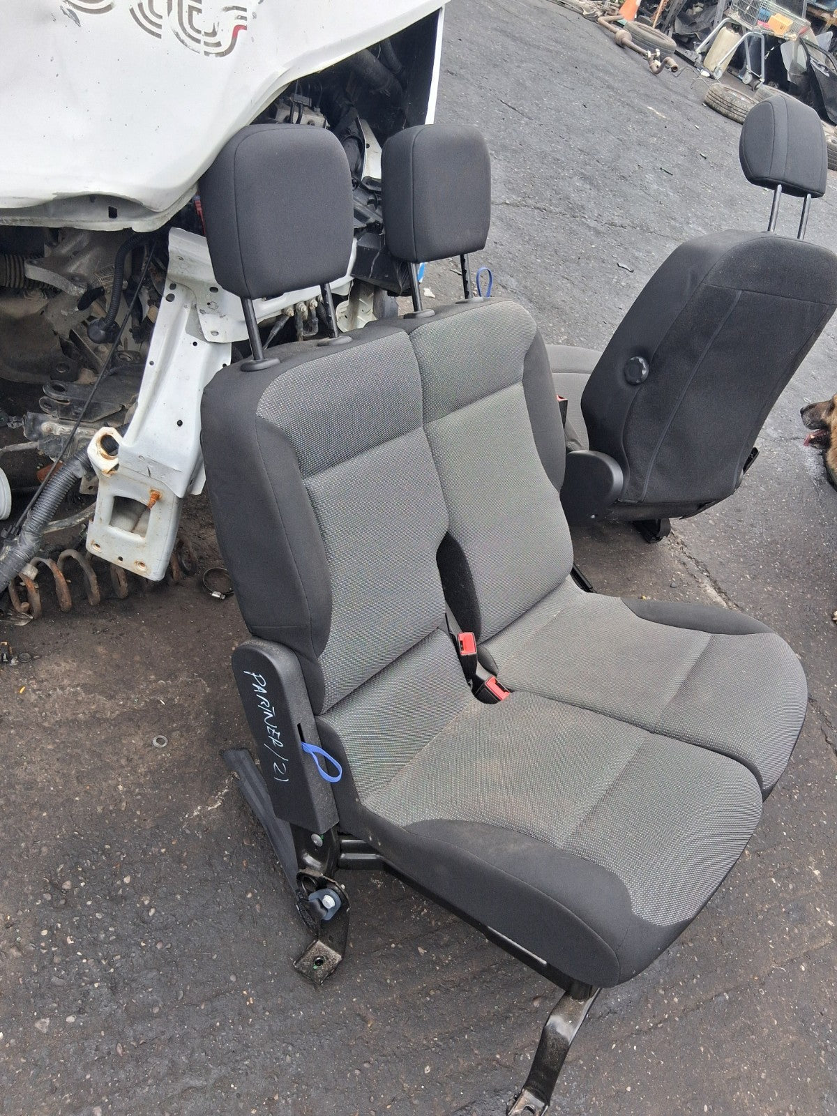 2021 PEUGEOT PARTNER MK3 K9 NS PASSENGER SIDE COMPLETE TWIN SEAT FABRIC