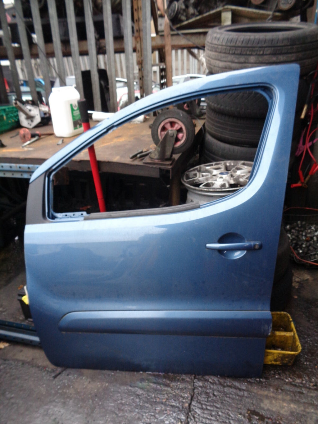 PEUGEOT PARTNER 2016 NS PASSENGER SIDE FRONT BARE DOOR IN BLUE