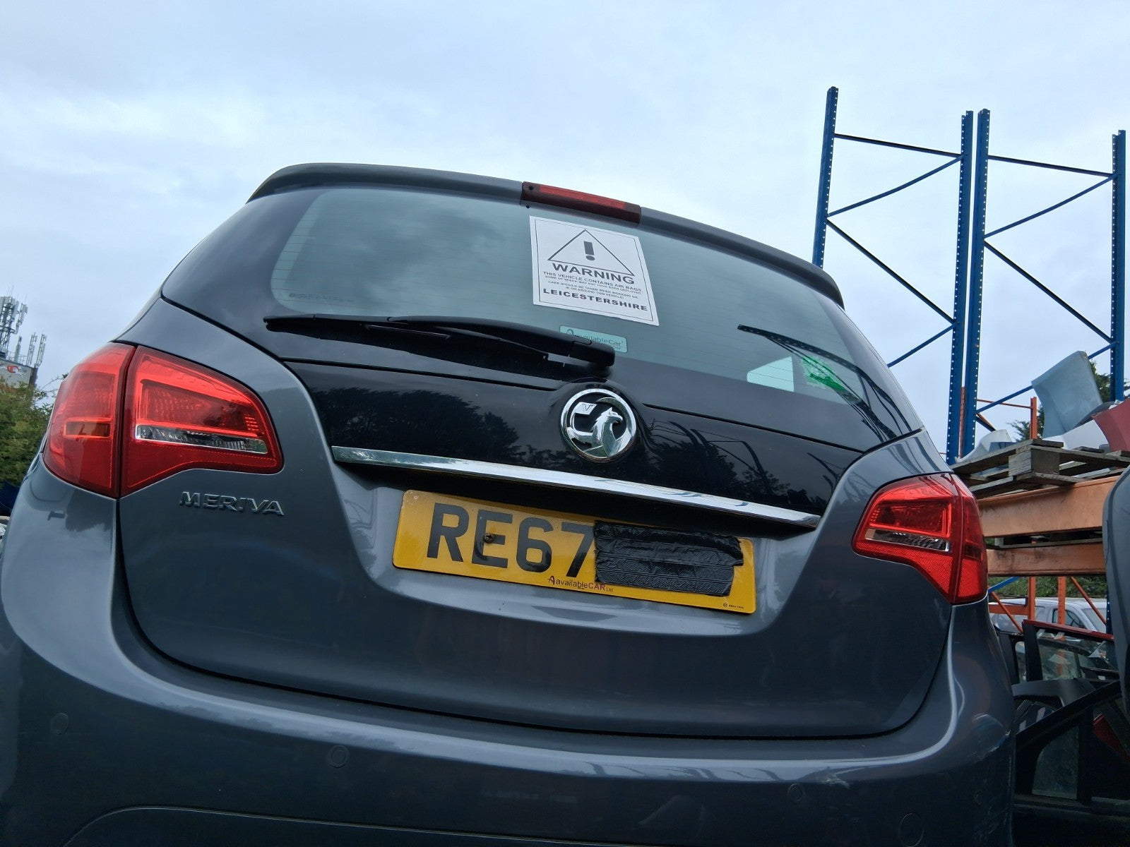 2017 VAUXHALL MERIVA B MK2 BARE TAILGATE BOOTLID SHINY GREY Z195
