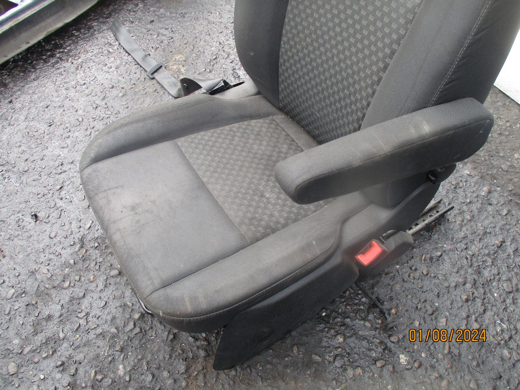 2021 FORD TRANSIT MK8 OSF DRIVER SIDE FRONT SEAT WITH ARMREST & BASE