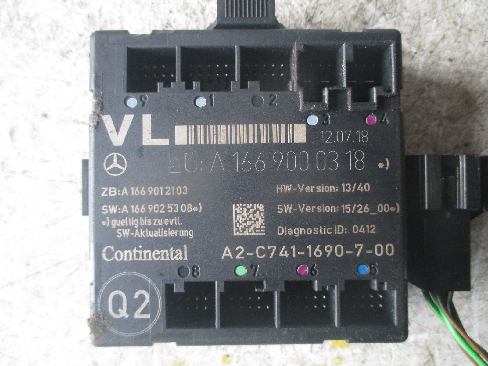 MERCEDES A CLASS W176 2016 NSF PASSENGER FRONT DOOR CONTROL MODULE A1669000318