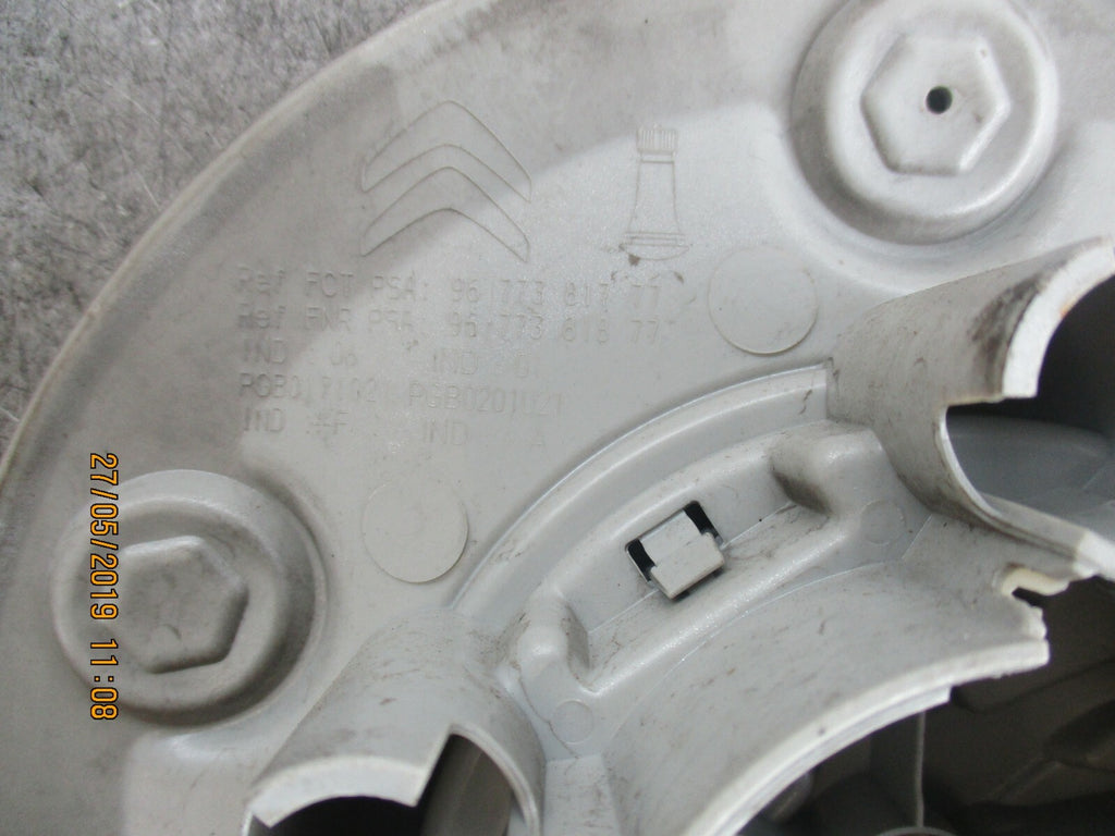 PEUGEOT PARTNER MK2 SILVER HUB CAP PLASTIC TRIM 9677381877