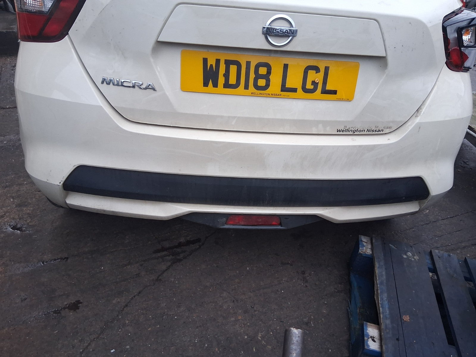 2018 NISSAN MICRA K14 COMPLETE REAR BUMPER IVORY D16