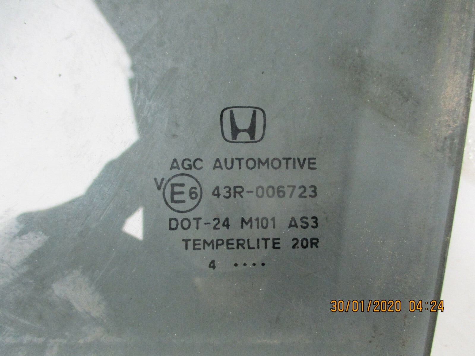 HONDA JAZZ MK3 2015 NSR PASSENGER SIDE REAR TINTED WINDOW DOOR GLASS 43R-006723