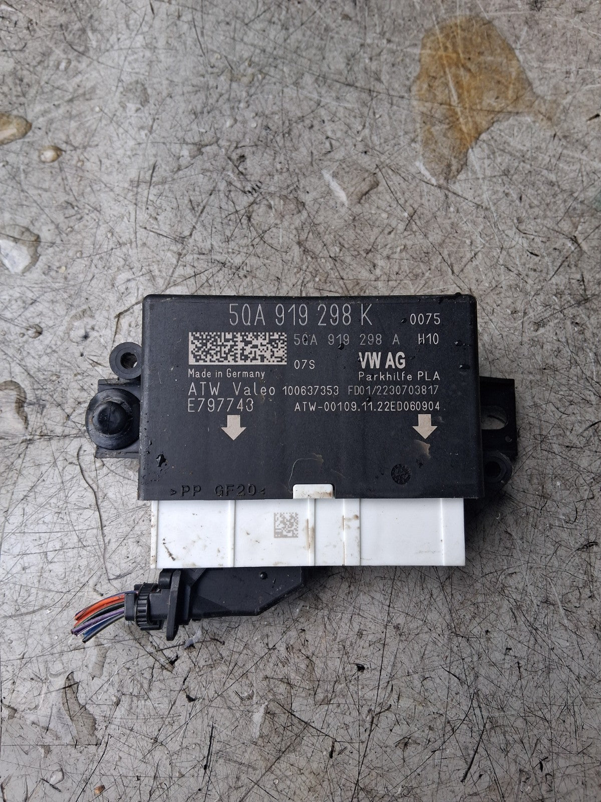 2023 VW VOLKSWAGEN TIGUAN PARKING SENSOR CONTROL UNIT 5QA919298K