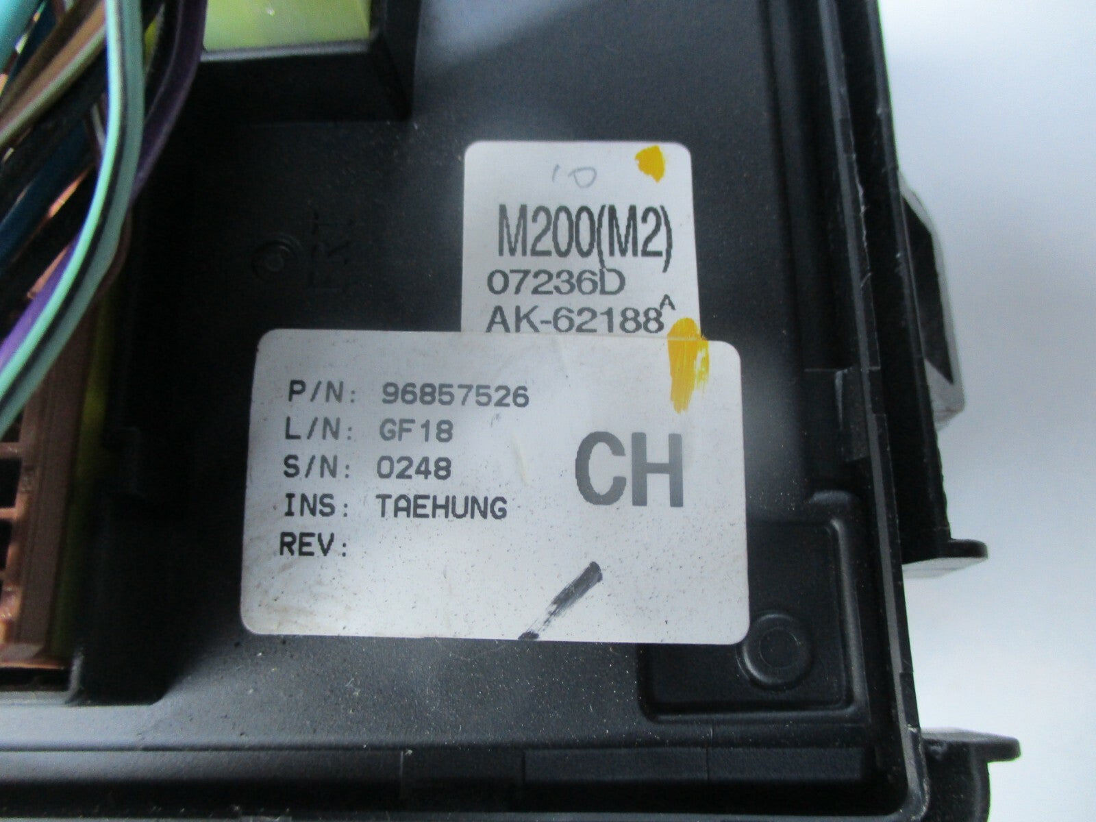 DAEWOO CHEVROLET MATIZ 2007 PETROL 1.0 UNDER BONNET FUSE RELAY BOX 96857526