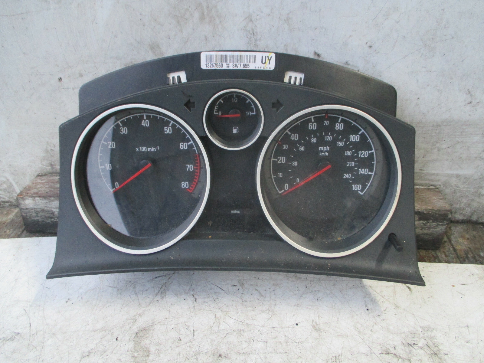 VAUXHALL ASTRA H 2007 1.6 PETROL MANUAL SPEEDOMETER INSTRUMENT CLUSTER 13267560