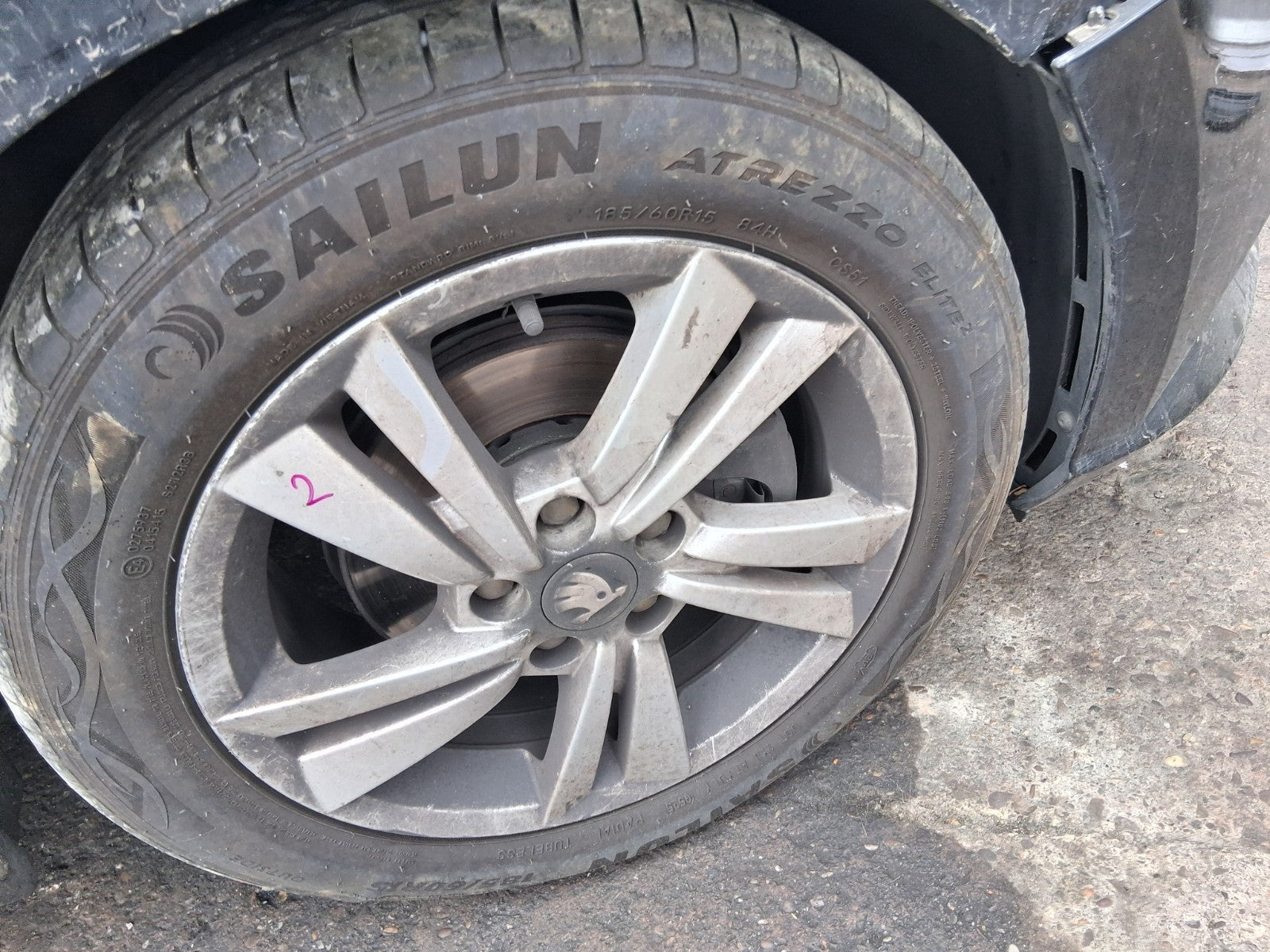 2020 SKODA FABIA MK3 NJ 15 INCH ALLOY WHEEL WITH TYRE 185/60R15